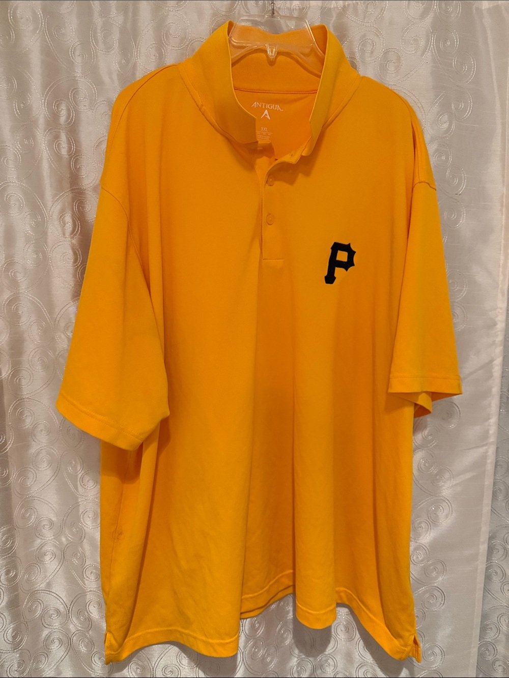 Antigua Pittsburgh Pirates Men's Yellow Gold Logo Polo Size 3XL 🔥 B3